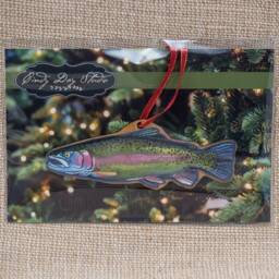 Rainbow Trout, Wood, Christmas, Tree Ornament, Handmade, Fly Fishing, Watercolor, Fish - thumbnail 2