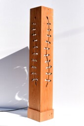 Handcrafted Oak Leaf Stem Floor Lamp - Modern Corner Lighting - thumbnail 1