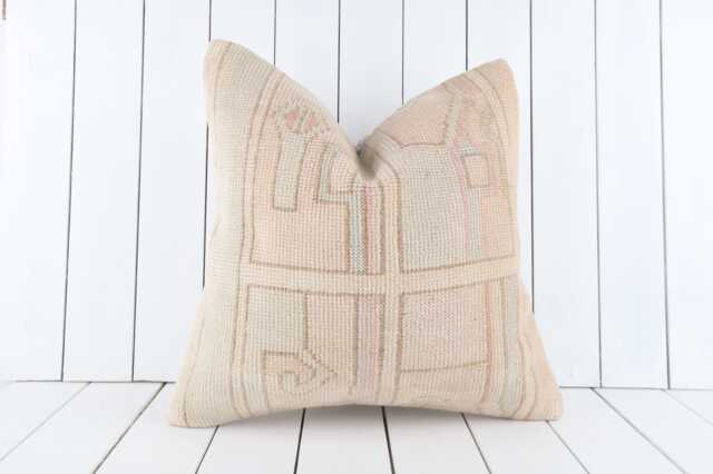 Vintage Turkish Kilim Pillow Cover - 20x20 Inch Handmade Anatolian Decor - image 1