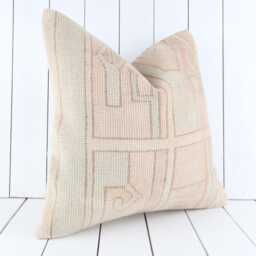Vintage Turkish Kilim Pillow Cover - 20x20 Inch Handmade Anatolian Decor - thumbnail 3
