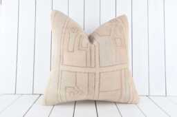 Vintage Turkish Kilim Pillow Cover - 20x20 Inch Handmade Anatolian Decor - thumbnail 1
