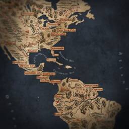 Fantasy World Map Poster Blue Modern Wall Art - thumbnail 3