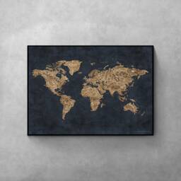 Fantasy World Map Poster Blue Modern Wall Art - thumbnail 4