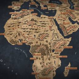Fantasy World Map Poster Blue Modern Wall Art - thumbnail 2