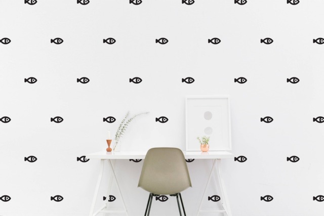 Fish Wall Decal Fishy Nautical Kids Room Marine Pattern Sticker Bedroom Wallpaper Vinyl Decals, Nursery Stickers Home Decor - image 1