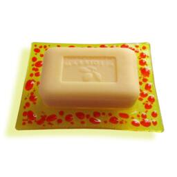 Yellow & Orange Murano Glass Soap Dish - Lapilli Series, Fused Dish, Unique Gift Made in Italy - thumbnail 3