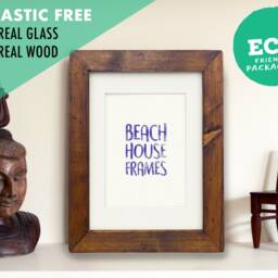 Rustic Picture Frame Wood Photo Wooden Antique Vintage Wedding Gift Wall Decor Shabby Chic - thumbnail 2