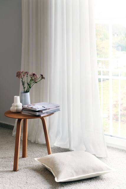 Blanca Woven Crinkle Curtain Fabric By The Meter, 3 Meters High, Gardisette Jab, 4 Colors - image 1