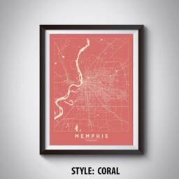 Memphis Tn Map Poster Vintage Style City Art Print - thumbnail 3