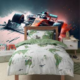 Formula 1 Racing Car Wallpaper Mural, Abstract Ai Art, Peel & Stick - thumbnail 3