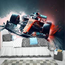 Formula 1 Racing Car Wallpaper Mural, Abstract Ai Art, Peel & Stick - thumbnail 2
