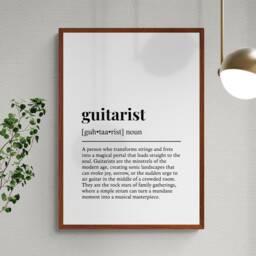 Guitarist Funny Definition Hobby Gift Wall Art Print - thumbnail 2