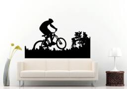 Bicycle Rider On A Mountain Bike Sport Wall Decal Vinyl Sticker Mural Room Decor L1016