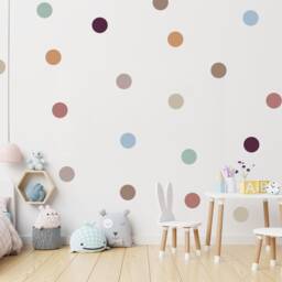 Boho Rainbow Polka Dot Wall Decals - Kids Nursery Decor - 40 Pack - thumbnail 3