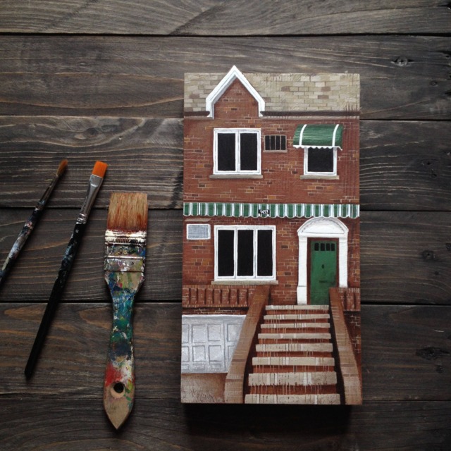 Personalized House Portrait Hand-Painted Miniature Wooden Replica - image 1