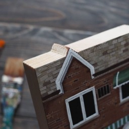 Personalized House Portrait Hand-Painted Miniature Wooden Replica - thumbnail 3
