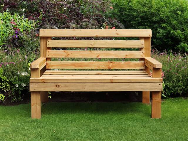 The Rosedene Heavy Duty 2 Seater Garden Bench, Pressure Treated, Weather-Resistant - image 1