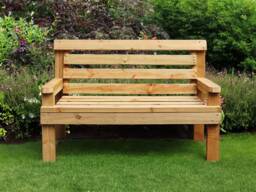 The Rosedene Heavy Duty 2 Seater Garden Bench, Pressure Treated, Weather-Resistant - thumbnail 1