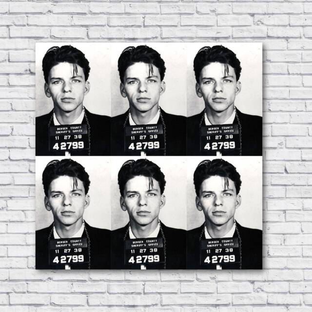 Frank Sinatra Mugshot 1938 Fine Art Poster Print Wall Home Decor Joe Rogan Podcast Rolled Canvas Vinyl Decal Photo Large Big - image 1