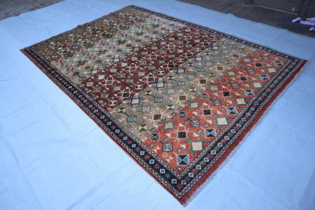 7x10 Ft Brown Bidjar Rug, Fine Quality Afghan Hand Knotted Veg Dyes Wool Tribal Oriental Area Living Room Dining Table Carpet - image 1