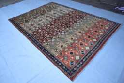 7x10 Ft Brown Bidjar Rug, Fine Quality Afghan Hand Knotted Veg Dyes Wool Tribal Oriental Area Living Room Dining Table Carpet - thumbnail 1