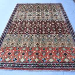 7x10 Ft Brown Bidjar Rug, Fine Quality Afghan Hand Knotted Veg Dyes Wool Tribal Oriental Area Living Room Dining Table Carpet - thumbnail 2