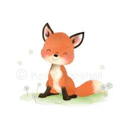 Baby Fox Nursery Art - Decor Newborn Print Woodland Sweet Cheeks Images - thumbnail 2