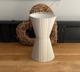 Soft Grey & Cream Striped Ian Mankin Luxury Candle Clip Lampshade. Bespoke. Handmade. Wall Lights. Chandeliers - thumbnail 2