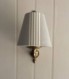 Soft Grey & Cream Striped Ian Mankin Luxury Candle Clip Lampshade. Bespoke. Handmade. Wall Lights. Chandeliers
