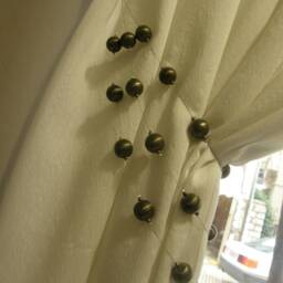 Antique Bead Curtain Tieback 1 Meter - Bronze Finish Beaded Tie Back Triple Strand Vintage Holdbackdrapes Tiebacks - thumbnail 3