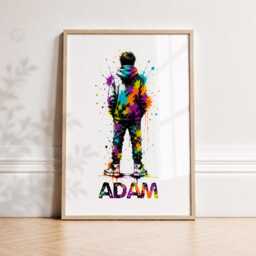 Personalised Gamer Poster - Boys Bedroom Name Decor, Gaming Gift, Teen Room Wall Art