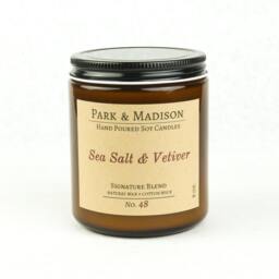 Sea Salt & Vetiver Soy Candle Earthy Amber Jar Candle - thumbnail 1