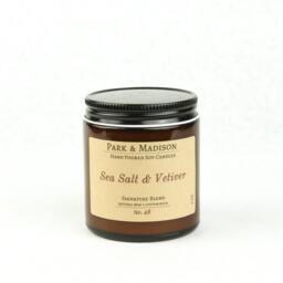 Sea Salt & Vetiver Soy Candle Earthy Amber Jar Candle - thumbnail 2