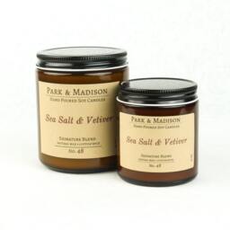 Sea Salt & Vetiver Soy Candle Earthy Amber Jar Candle - thumbnail 3