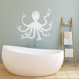 Octopus Wall Decal Sea Life Vinyl Sticker, Nautical Home Decor P43 - thumbnail 2