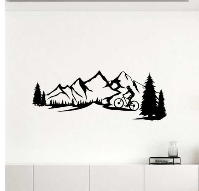 Mountain Bike Wall Decal Vinyl Sticker Sport Bicycle Home Kids Playroom Decor - 155Nr - image 1