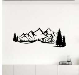 Mountain Bike Wall Decal Vinyl Sticker Sport Bicycle Home Kids Playroom Decor - 155Nr - thumbnail 1