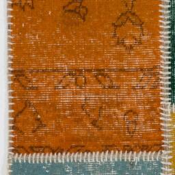 Multicolor Handmade Turkish Patchwork Rug, Bright Colors - thumbnail 4