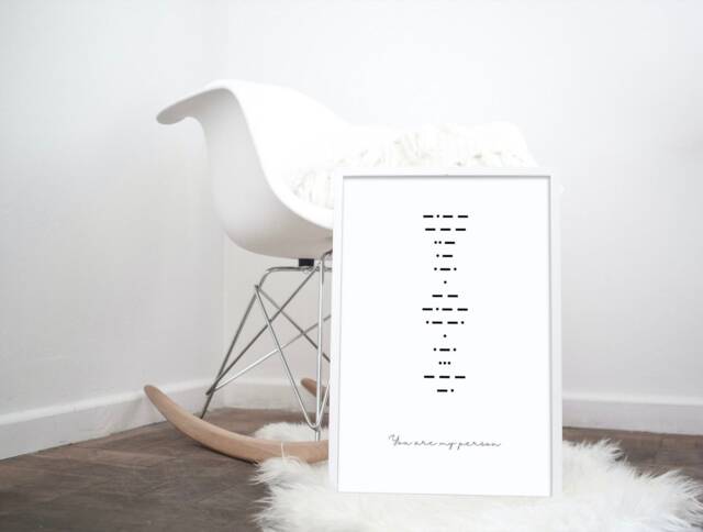 You Are My Person Morse Code Print A4 Wall Art - image 1