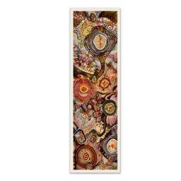 Narrow Vertical Wall Art Long Canvas Earth Tones, Abstract Contemporary Style - thumbnail 2