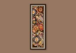Narrow Vertical Wall Art Long Canvas Earth Tones, Abstract Contemporary Style - thumbnail 1