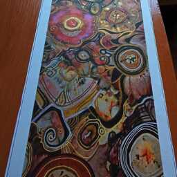 Narrow Vertical Wall Art Long Canvas Earth Tones, Abstract Contemporary Style - thumbnail 3