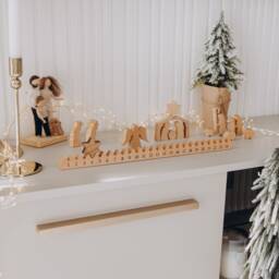 Reusable Advent Calendar For Kids & Adults. Holiday Home Decor. Christmas Countdown. Wooden Nativity Scene Figurines Set. Gifts - thumbnail 1