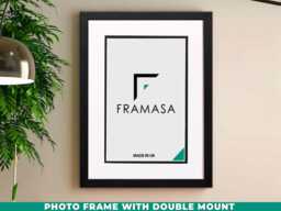 Black Picture Frame With Mount A2, A3, A4, Poster Double Handmade Anniversary Birthday Gift Home Decor Wall Art Photo - thumbnail 1