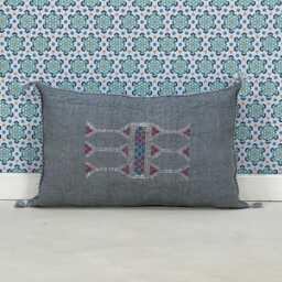 Yakiti-Grey Large Moroccan Pillows, Aka Cactus Silk Pillow, Decorative Pillows, Sabra Pillows, Moroccan Decor Designer Cactus - thumbnail 3