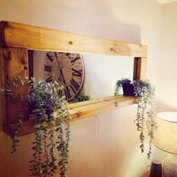 English Oak Waxed Rustic Entryway Mirror - Country House Wall - thumbnail 3