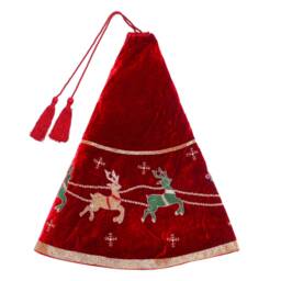 72 Inch Christmas Tree Skirt Red Extra Large Velvet Santa Tree Skirt Heirloom - thumbnail 4