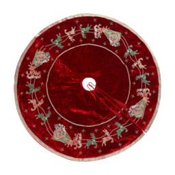 72 Inch Christmas Tree Skirt Red Extra Large Velvet Santa Tree Skirt Heirloom - thumbnail 3