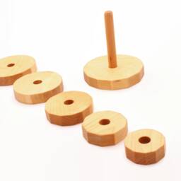 Wooden Pyramid - Round Stacking Toy Learning Montessori Toys Ring Stacker Motor Skills Birthday Gift - thumbnail 4