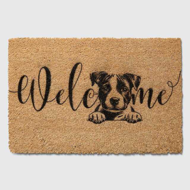 staffie Dog Welcome Mat Personalized Coconut Fiber Doormat - image 1